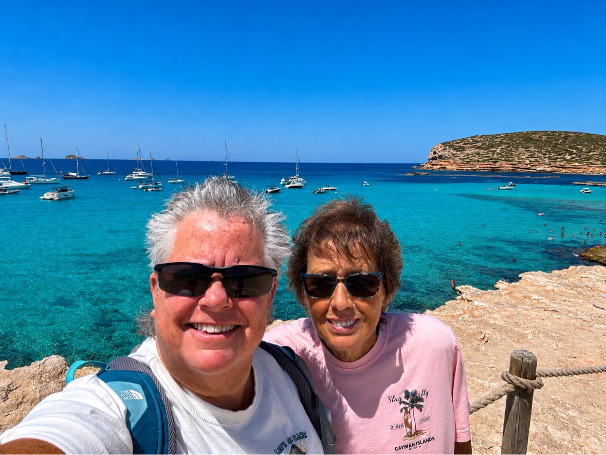 Anne Conrad and her wife Kathy on the island of Ibiza